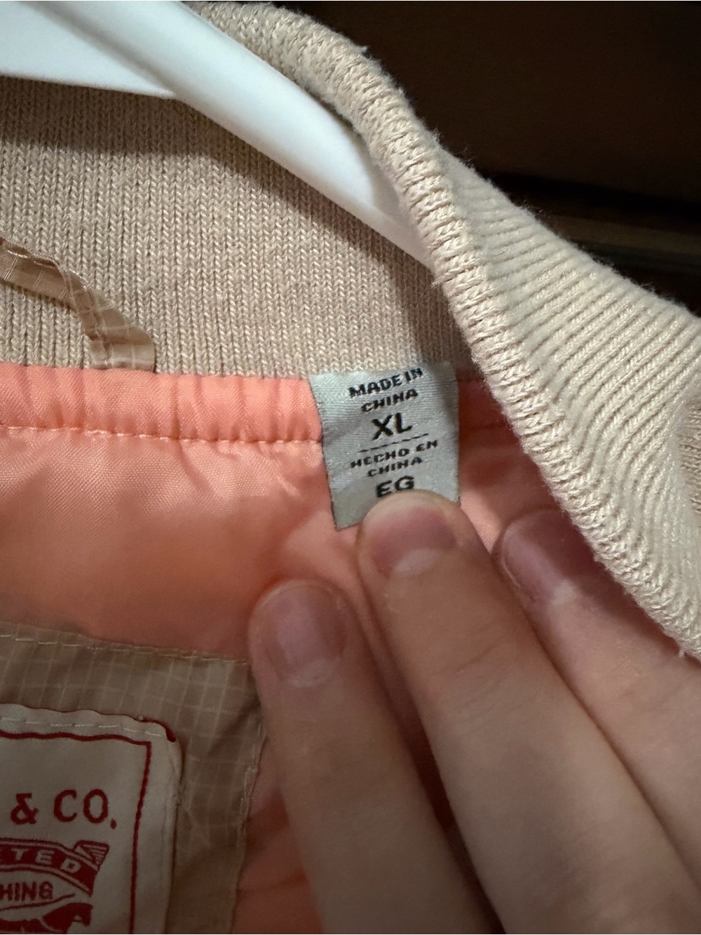 Levi's Quilted Bomber Jacket in Beige - Picture 5 of 5